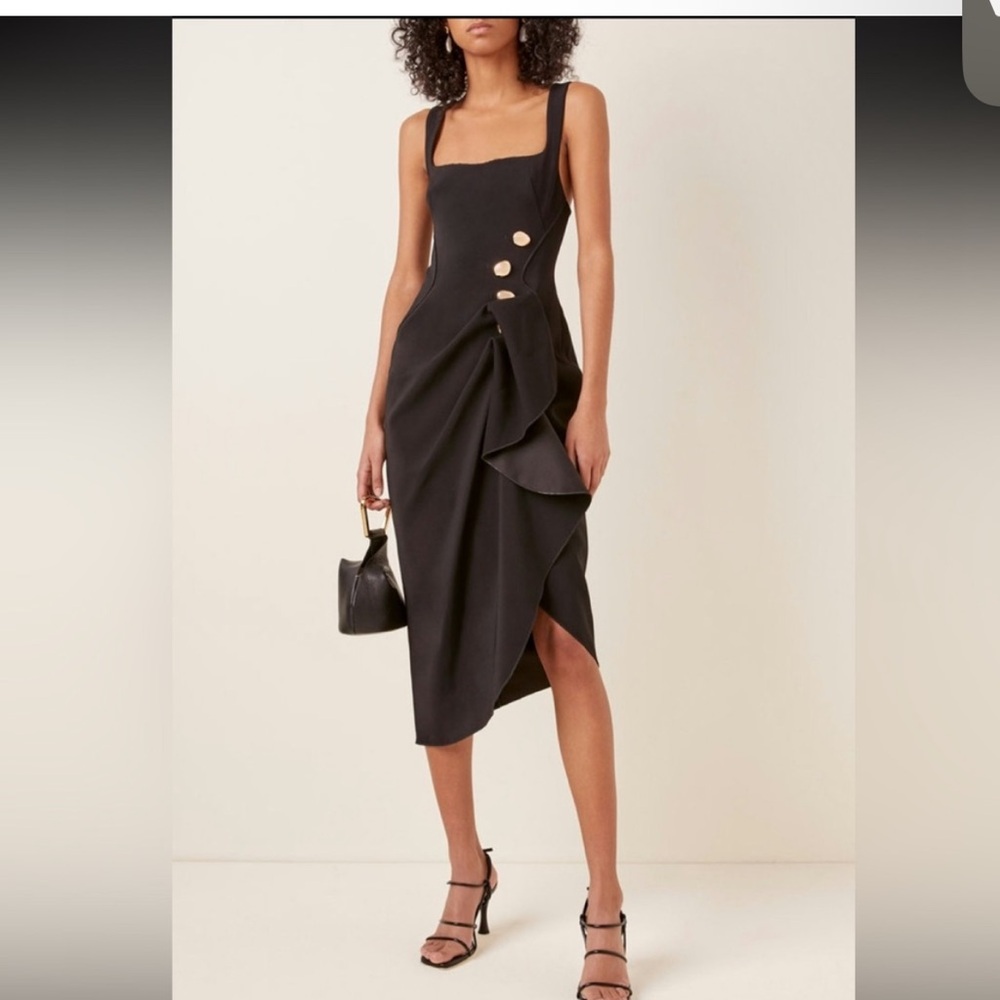 Acler Thistle Black Midi dress